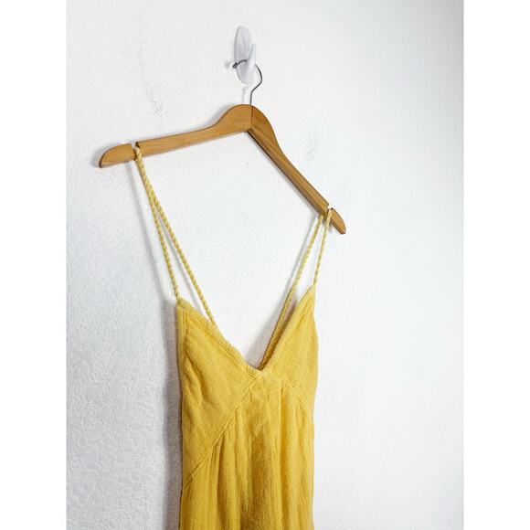 Jen’s Pirate Booty Gozzo Yellow Jumpsuit XS Halter Crop Wide Leg Terry Cloth - Picture 7 of 14